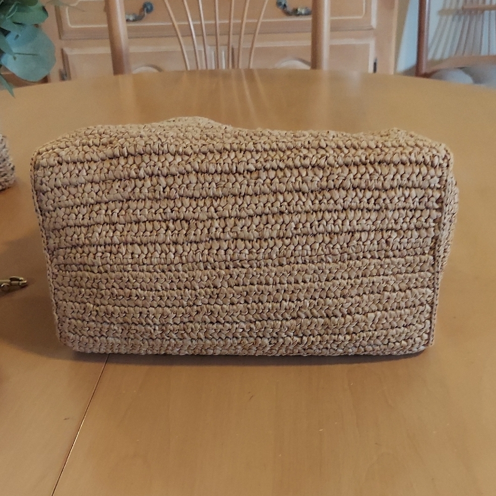 Coach Cargo Tote 26, NWT, Straw w/Black Accents - Picture 6 of 16